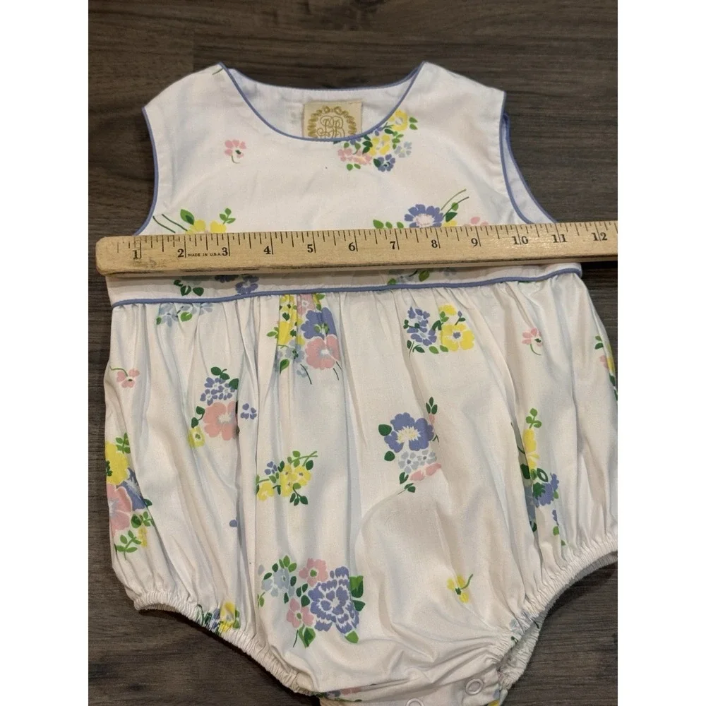 Beaufort‎ Bonnet Bubble 18-24M White Floral Heirloom Southern Boutique Romper